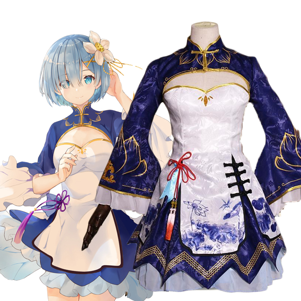 South Korea Lifestyle - 2025 Rem Ram Cosplay Cheongsam Anime