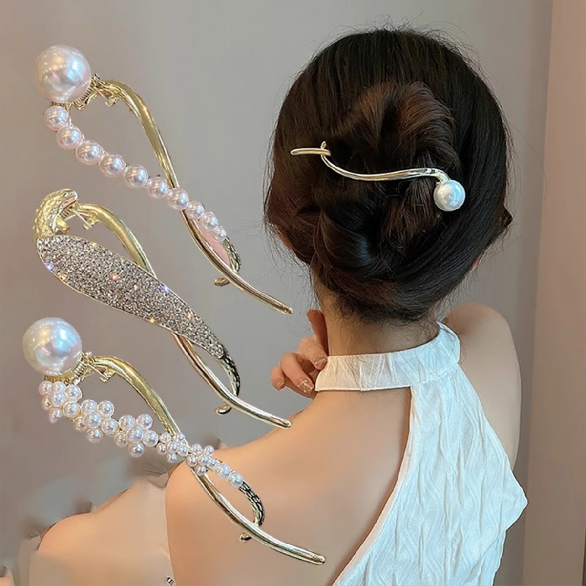 Elegant Glitter Pearl Hair Cli - Korean Lifestyle & Kids Boutique recensie en prijs