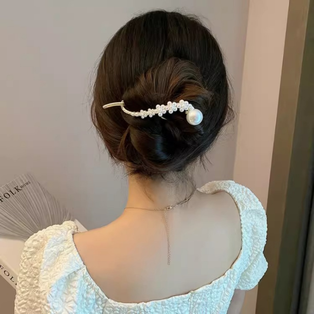 Elegant Glitter Pearl Hair Cli - Korean Lifestyle & Kids Boutique recensie en prijs