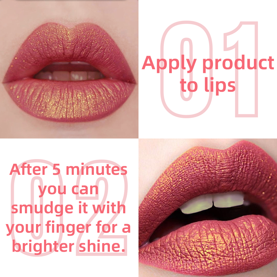 1PC Glitter Metallic 14 Colors - Lip Tint Korean recensie en prijs