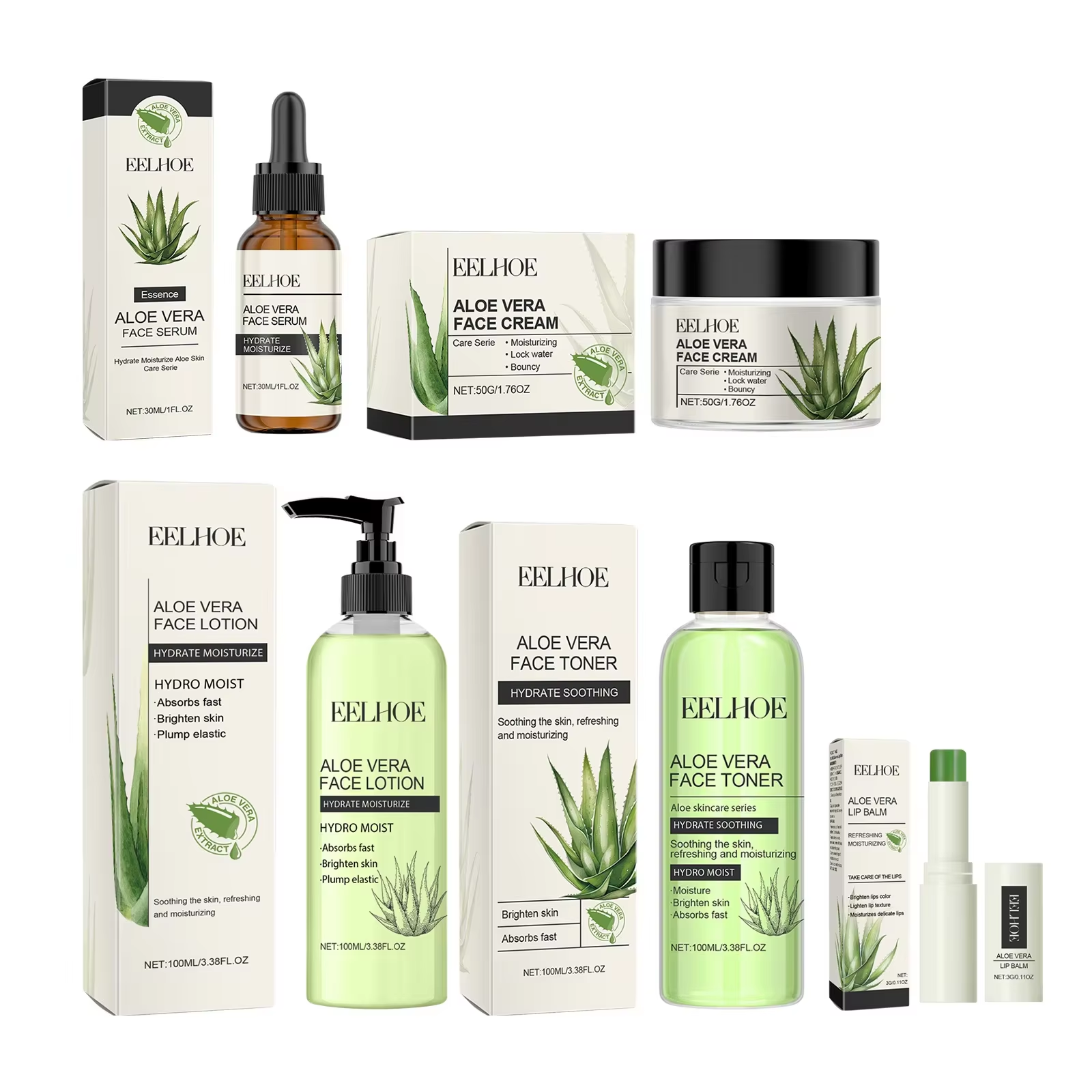 Eelhoe Aloe Vera Skin Care Ser - Korean Skincare Routine recensie en prijs