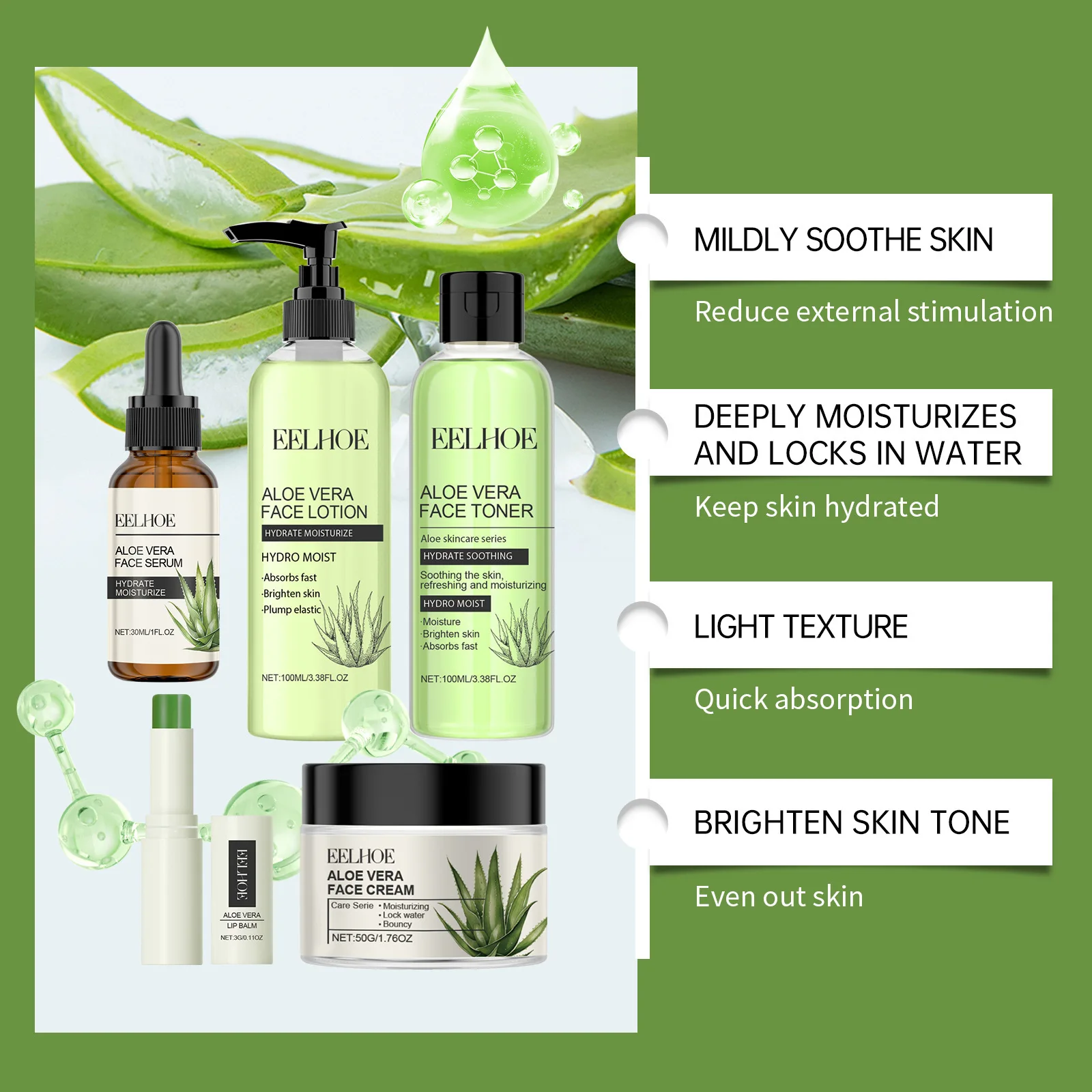 Eelhoe Aloe Vera Skin Care Ser - Korean Skincare Routine recensie en prijs