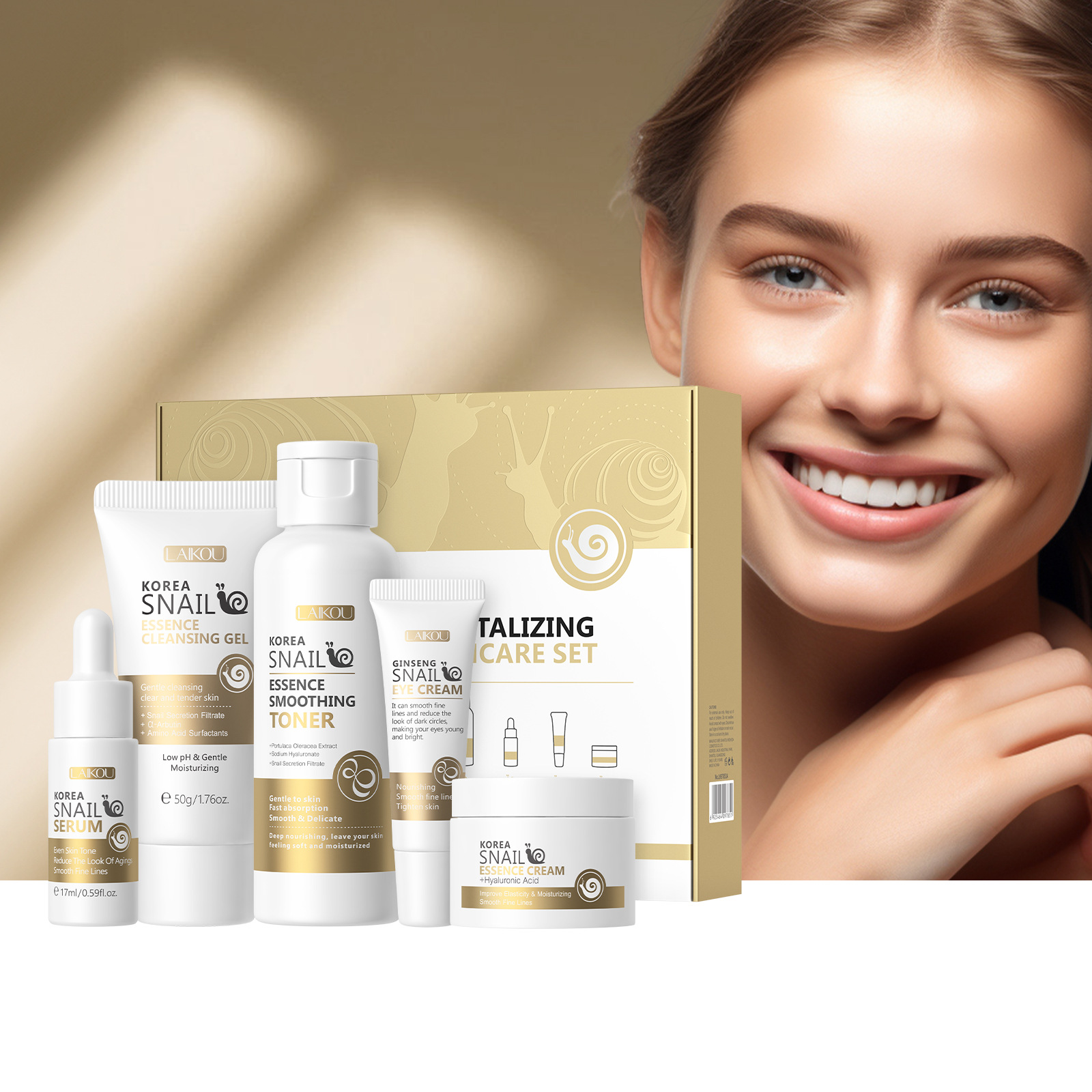 5pcs Boxed Korea Snail Skin Ca - Korean Skincare Routine recensie en prijs