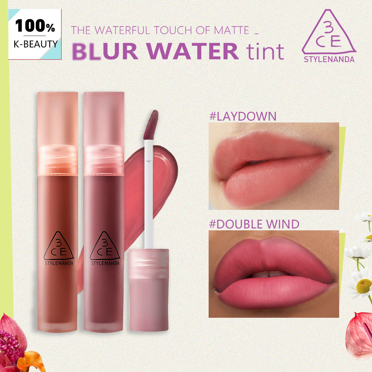 3CE BLUR WATER TINT,Buildable  - Lip Tint Korean recensie en prijs
